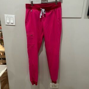 Figs Zamora 2.0 Hot Pink Workwear Jogger Scrub Pants Sz Small Tall
